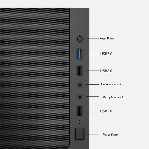XLTFUC Mid-Tower E-ATX/MicroATX/ITX Computer Case, Tempered Glass Panel Grid Front Panel, Vertical GPU Bracket Support Water Cooling RGB Mode(White)
