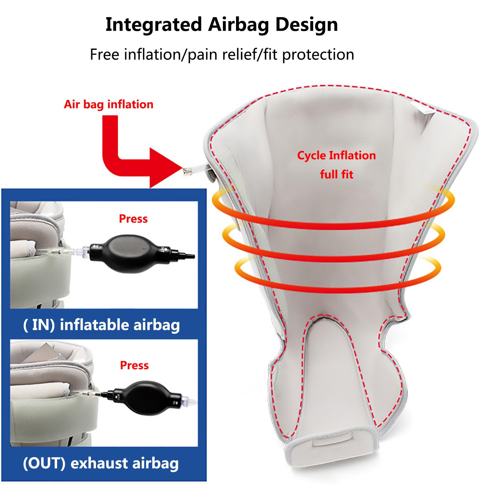 HAILM Bota Andador Fractura, Férulas Nocturnas para Fascitis Plantar, Protección Ajuste Airbag Inflable, Lavable Extraíble, para Esguince Tobillo, Fractura por Estrés y Tendinitis Aquiles,M
