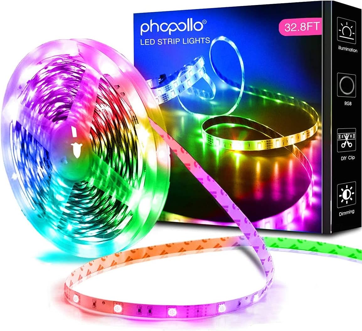 Buy Phopollo Led Lights 32 8ft Long Led Strip Lights For Bedroom Color Changing Luces Led Para Decoracion Habitacion Rgb Diy Color Option With Power Supply And Remote Online In Vietnam B08cdc27vw