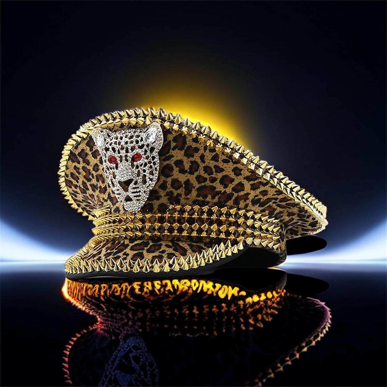 Music Festivals Adult Captain Hat With Rivet Studded Women Christmas Party Prom Stage Performances For Rhinestone Fo