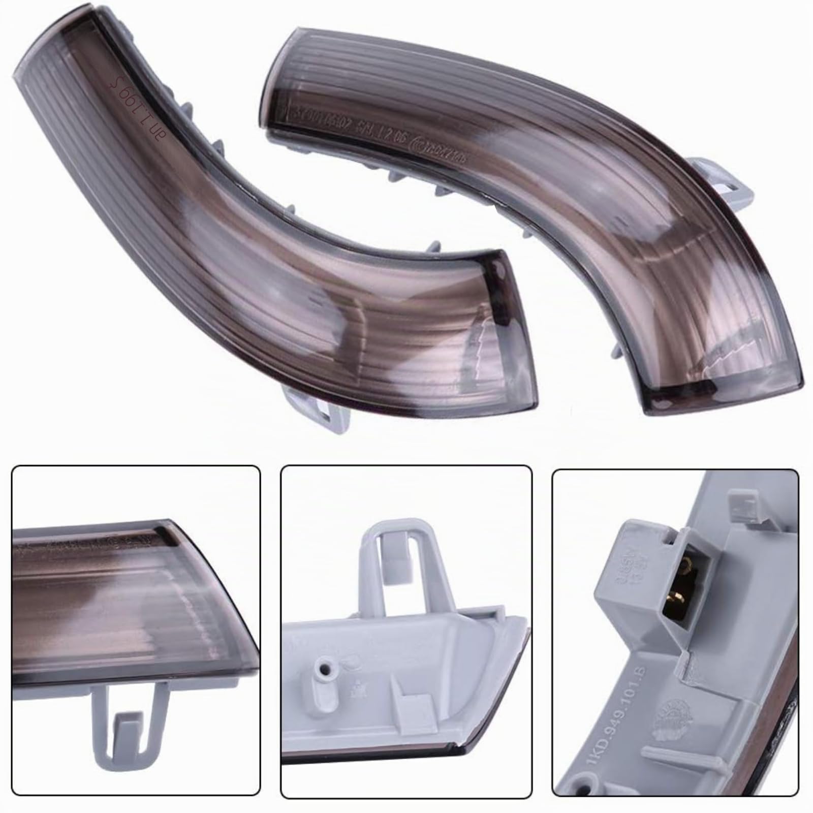 Twowinds Blinker Rückspiegel Kompatibel mit VW Golf 5, Jetta, Passat, Rabbit, Seat Alhambra, Skoda Superb, Rechte Tür, Linke Tür (beide Seiten) 1K0949101, 1K0949102 Spiegelblinker (Set von 2, Getönt)