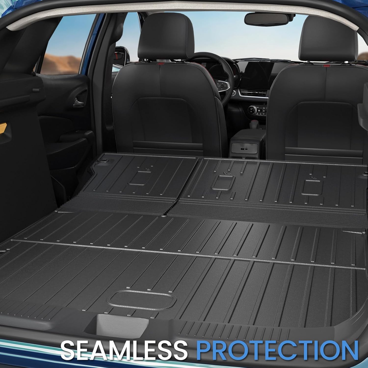 Floor Mats for 2024 2025 2026 Chevy Trax/Buick Envista, Door Sill Protectors Cargo Mat Backrest Mat Set, TPE All Weather Car Accessories for Activ LS LT 1RS 2RS (Floor Mats+2-in-1 Cargo Mat)