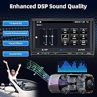 Vista 7 de Estéreo de coche Android, doble DIN, inalámbrico, CarPlay y Android Auto, de 18 cm, radio de coche con pantalla táctil con pantalla dividida, WiFi