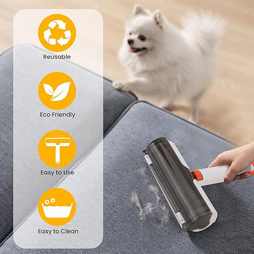 Miniatura 2 de Rodillo removedor de pelo de perro, es reutilizable y lavable, para mantener el sofá, alfombra, colcha, ropa, sábana, asiento de automóvil,
