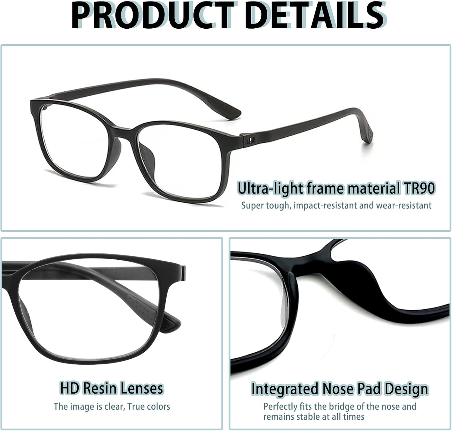 Photochromic Multifocus Reading Glasses Progressive Readers for Women TR90 Multifocal Reading Glasses for Men - Image 4