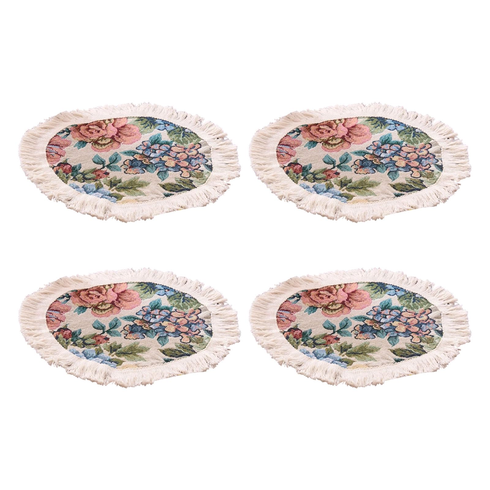 Artistic Retro Cotton Linen Placemat Set of 4 with Heatproof Design Dining Accessories for Kitchen and Dining Room Cotton Linen Placemat