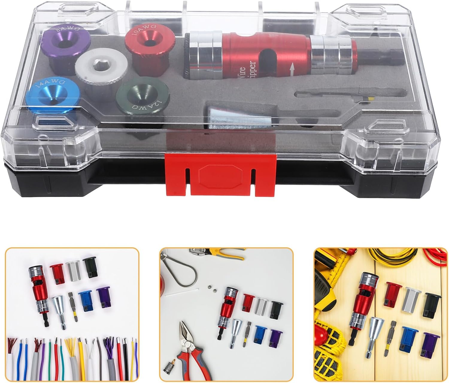 Electric Wire Stripper Tool Set 8Pc Multi-Specification Auto Wire Stripping and Twisting Kit for Home Electrical Projects and Electricians