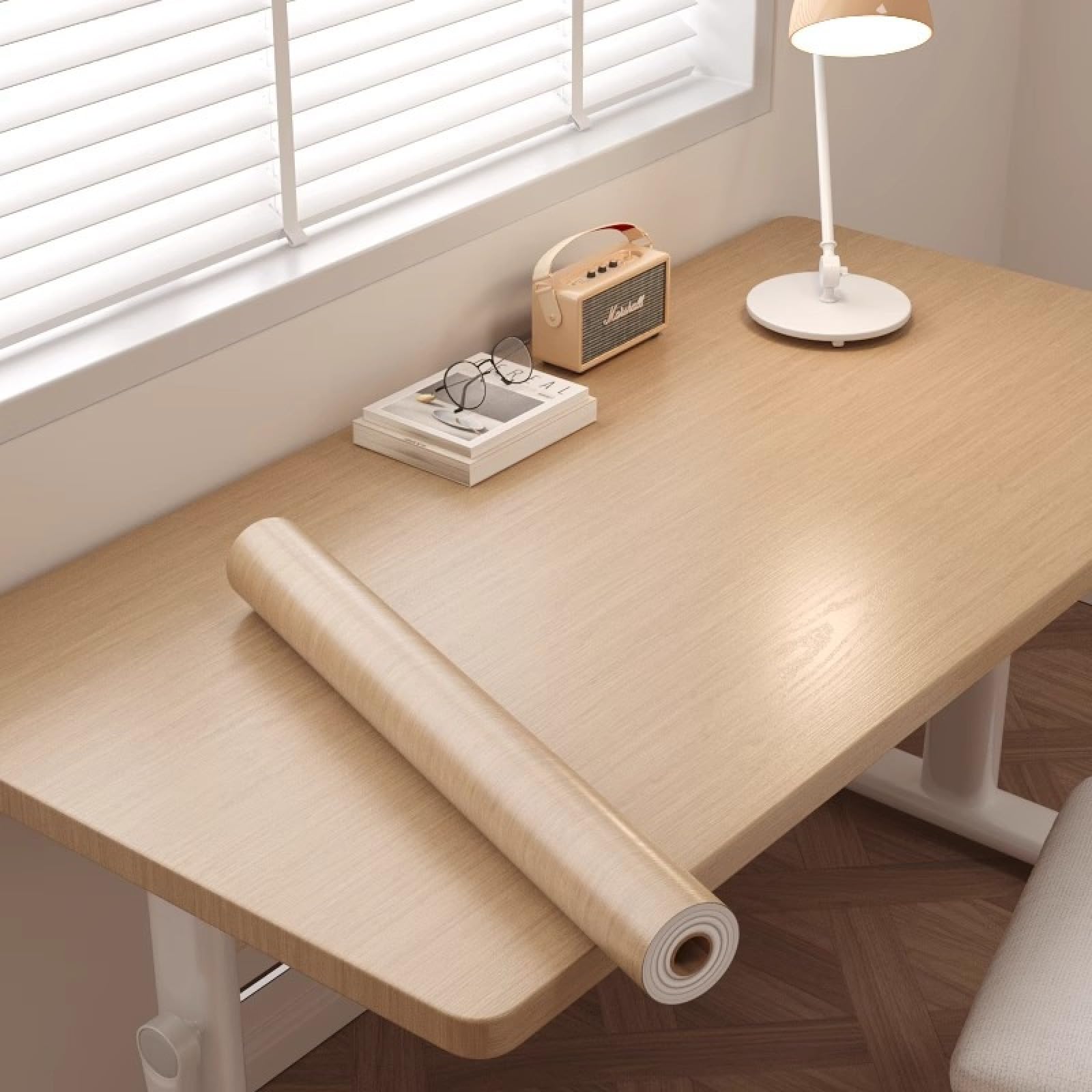 Samoprzylepny papier ścienny 40 x 500 cm żółty drewno ziarnistość tapeta ścienna wodoodporna łatwa do zainstalowania do sypialni łazienki kuchni salonu mebli dekoracji