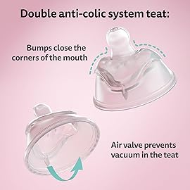 Herobility Double Anti-Colic Baby Bottles - 8.5 fl oz/240ml - 4-Pack - Multicolor - Denim, Black, Dusky Green, Gray