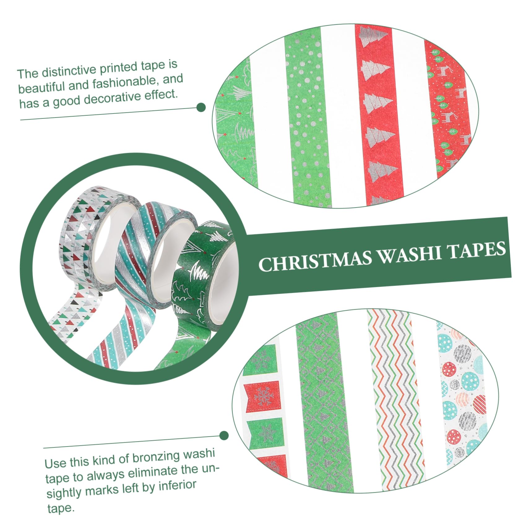 STOBOK 36stücke Weihnachts Washi Tape Mit Goldprägung Bunte Klebebänder Für Scrapbooking -projekte Und Handaccounts Dekoratives Masking Tape Für Kreative Bastelideen