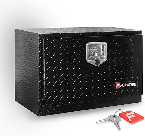 Miniatura 14 de FORWODE Caja de Herramientas para Camión de 36 Pulgadas Bajo el Chasis, Caja de Herramientas de Remolque de Aluminio de Servicio Pesado para Cama de