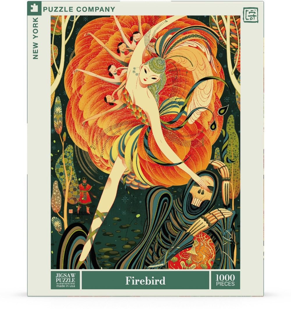 New York Puzzle Company - Victo Ngai Firebird - 1000 Piece Jigsaw Puzzle for Family Game Nights by Victo Ngai