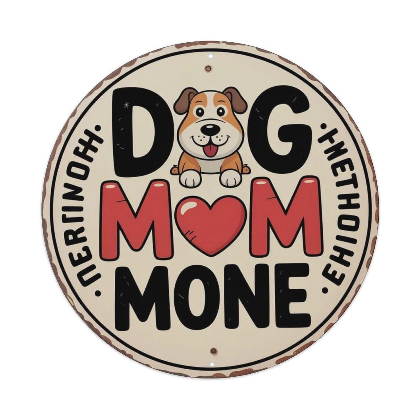 Lvalogy Style Dog Mom Mode Cartoon Metal Tin Sign Plaque