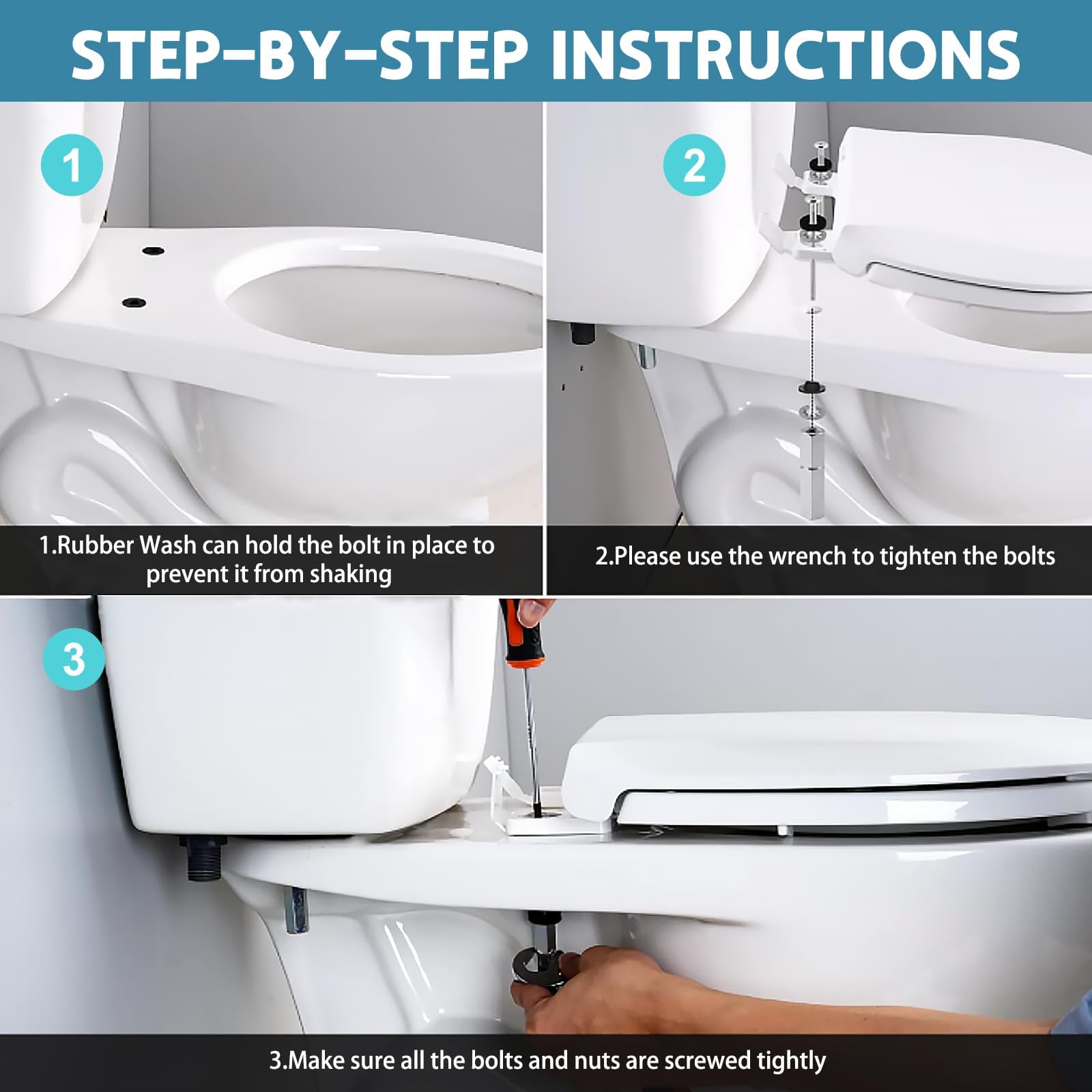 Toilet Seat Bolts Fittings Kit - Image 4