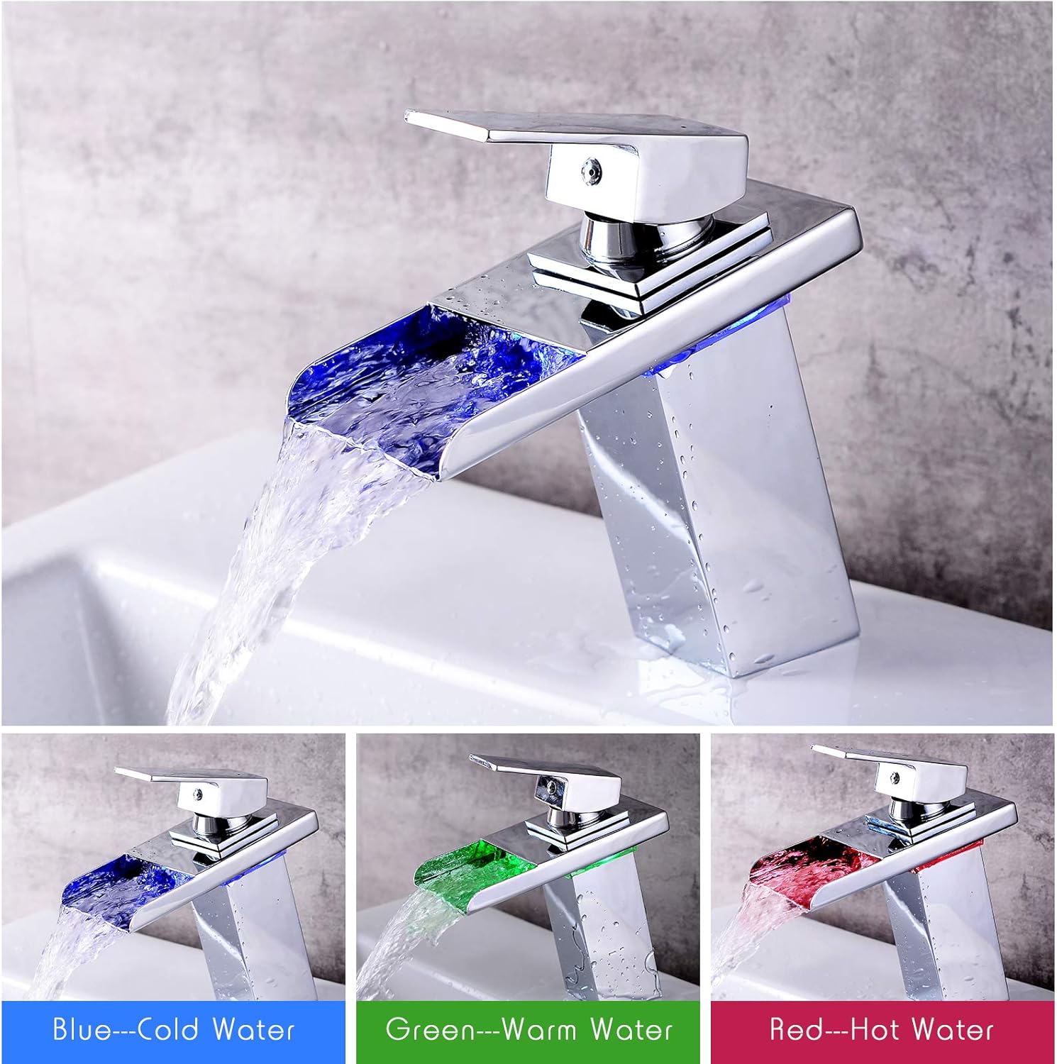 Hоt Dеаlѕ OUGOO LED Light Bathroom Sink Faucet, 3 Colors Changing Waterfall Spout, Hot and Cold Water Mixer, Single Handle Single Hole Deck Mounted Bathroom Tap Faucet, Chrome Prоmо 40% оƒƒ OUGOO LED Light Bathroom Sink Faucet, 3 Colors Changing Waterfall Spout, Hot and Cold Water Mixer, Single Handle Single Hole Deck Mounted Bathroom Tap Faucet, Chrome