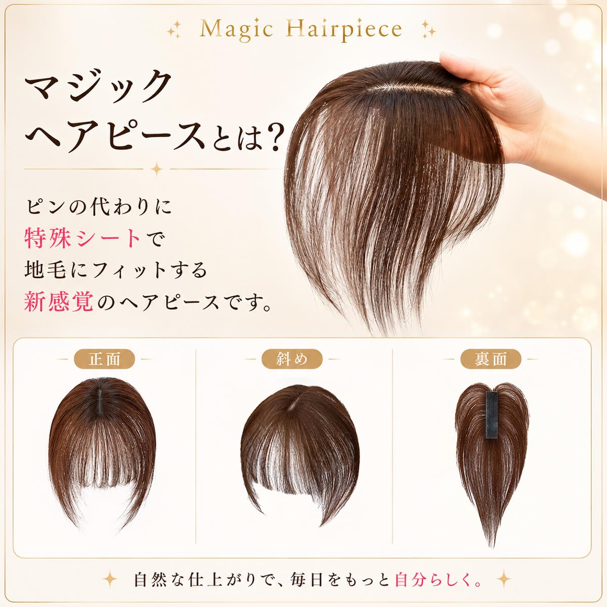 Amazon.co.jp: 日本ヘアピース研究所 実用新案登録済 2026年発売 白髪