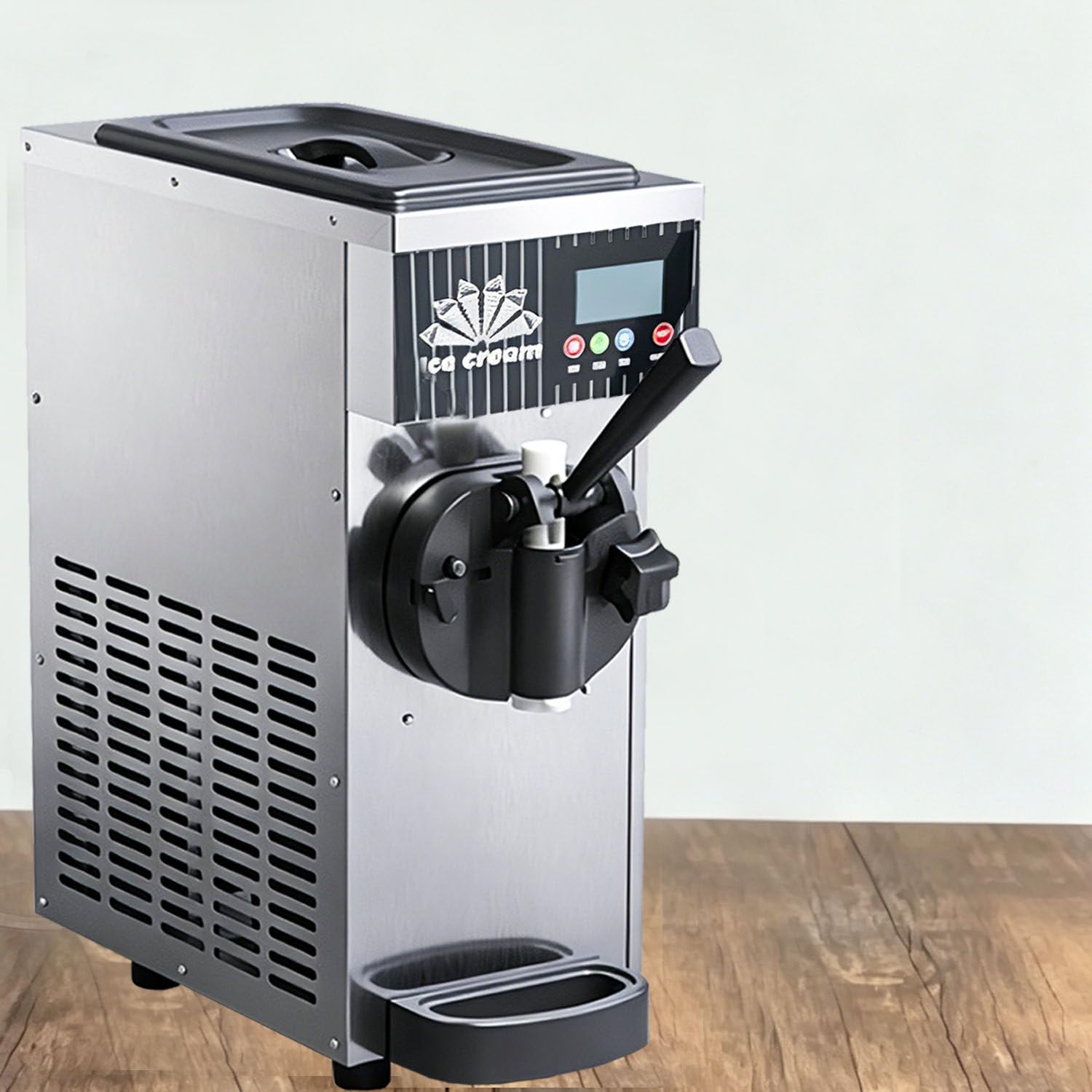 CelyToe Countertop Single Flavor Soft Serve Ice Cream Machine,Commercial Ice Cream Machine,304 Stainless Steel Construction for Cafe Food Truck Dessert Shop