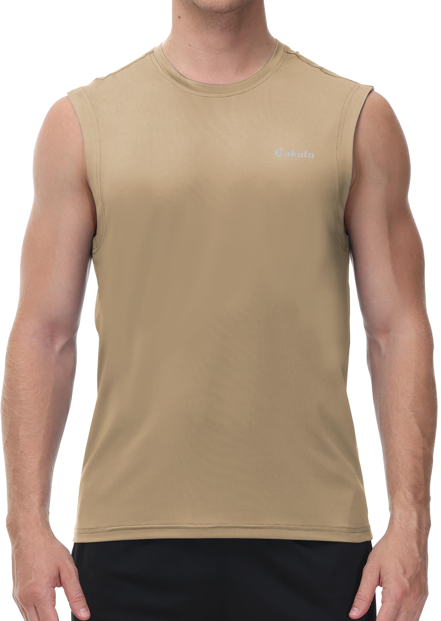 Cakulo Men's Workout Swim Sleeveless Shirts Quick Dry Beach Pool Tech Running Athletic Exercise Muscle Tank Top Big and Tall