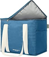 Vista 10 de Bolsa de comestibles reutilizable aislada – Lona, a prueba de fugas, bolsa enfriadora grande extragrande, bolsas de compras aisladas