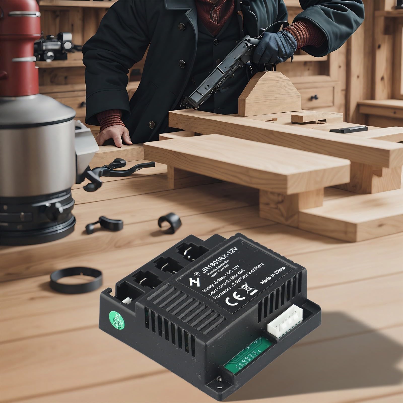 JR1801RX 12V Empfänger für Kinder Elektroauto mit 2.4G Funkfernbedienung, 7-Pin Steuerbox kompatibel mit Wellye RC Fahrzeugen, Ersatzteil für elektrische Spielzeugautos(JR1801RX 12V Receiver)