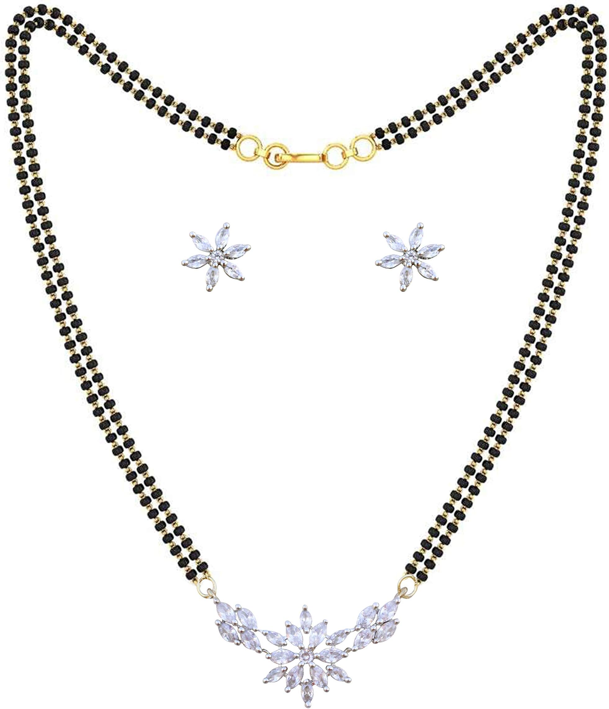 Sitashi Gold Plated AD, American Diamond Mangalsutra Set