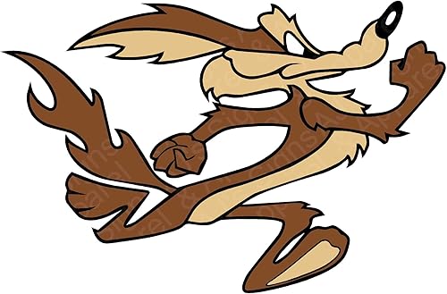 Wile E Coyote (Running Right) - Calcomanía de vinilo de muchos tamaños para elegir. Para coches, camiones, camionetas, paredes, laptop... etc.