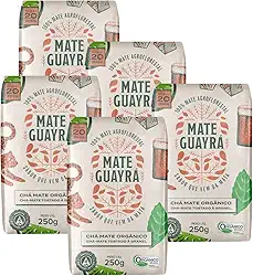 Kit 5 Chá Mate Erva Mate Guayra Tostado Orgânico 250 gramas Gelado ou Quente (CHÁ MATE)