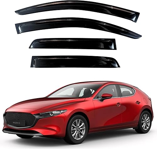 Miniatura 137 de KPY Moldura deflectora de viento con protección contra la lluvia compatible con Mazda 6 Sedan 2004-2013, 4 unidades, para ventana lateral