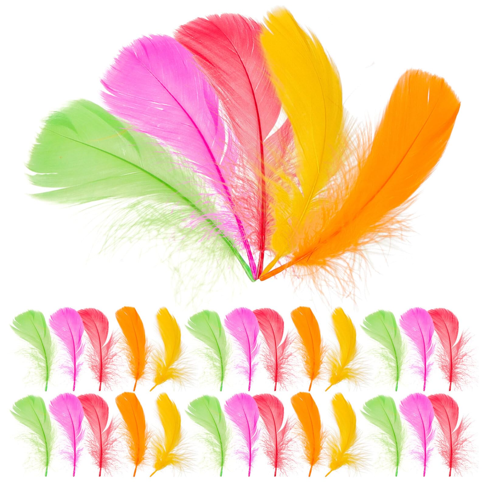 SEWACC 50pcs Colorful Goose Natural Plume Artificial Plumes Craft for DIY Crafts Handmade Wedding
