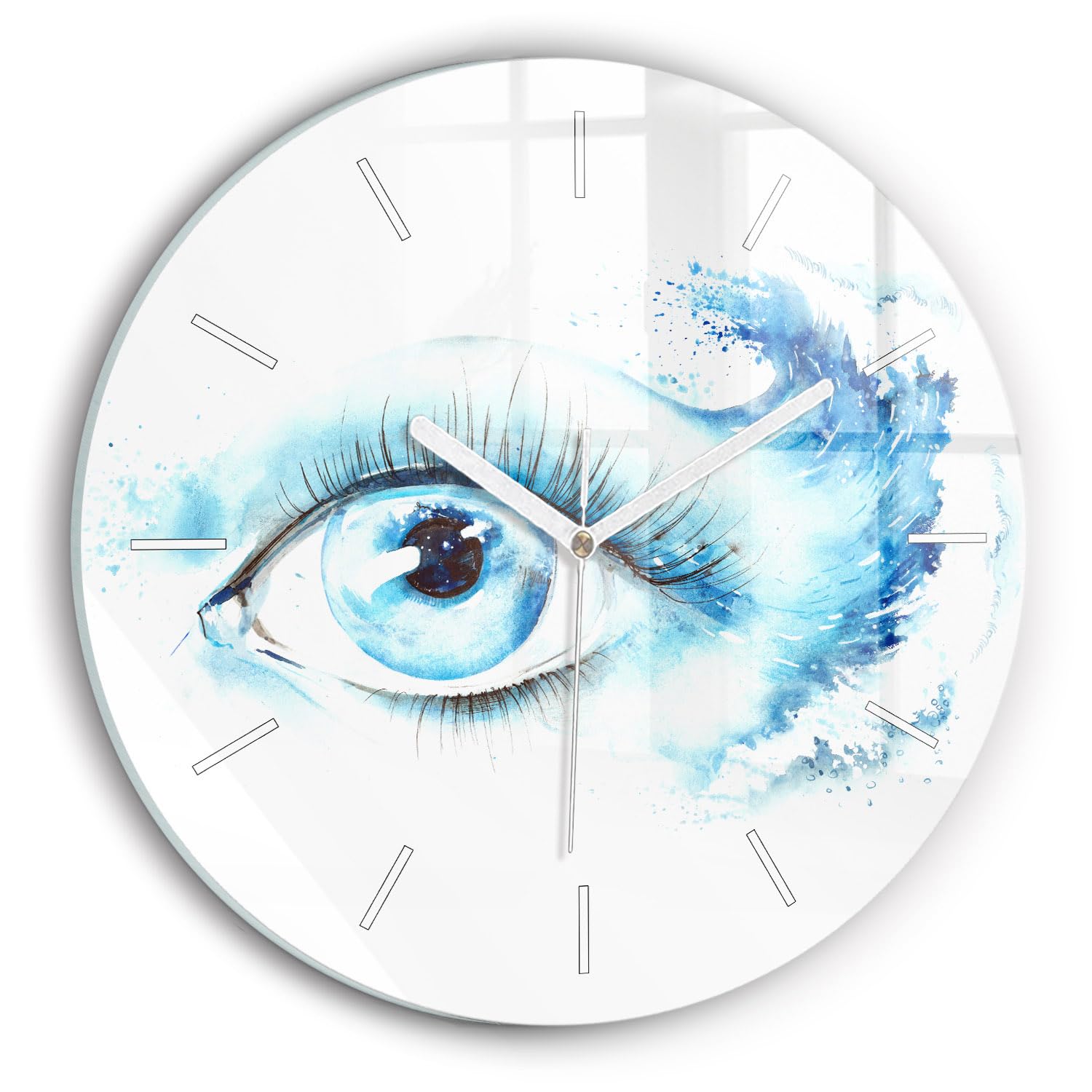 Horloge en verre 30 cm Wallfluent moderne et silencieuse