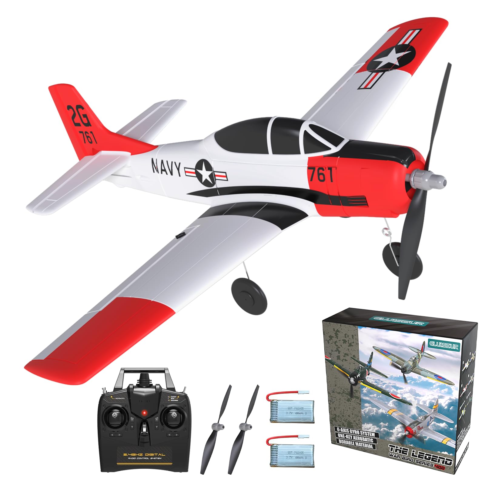 GLUISEUR 4 Channel RC Plane - Ready to Fly Aerobatic Aircraft