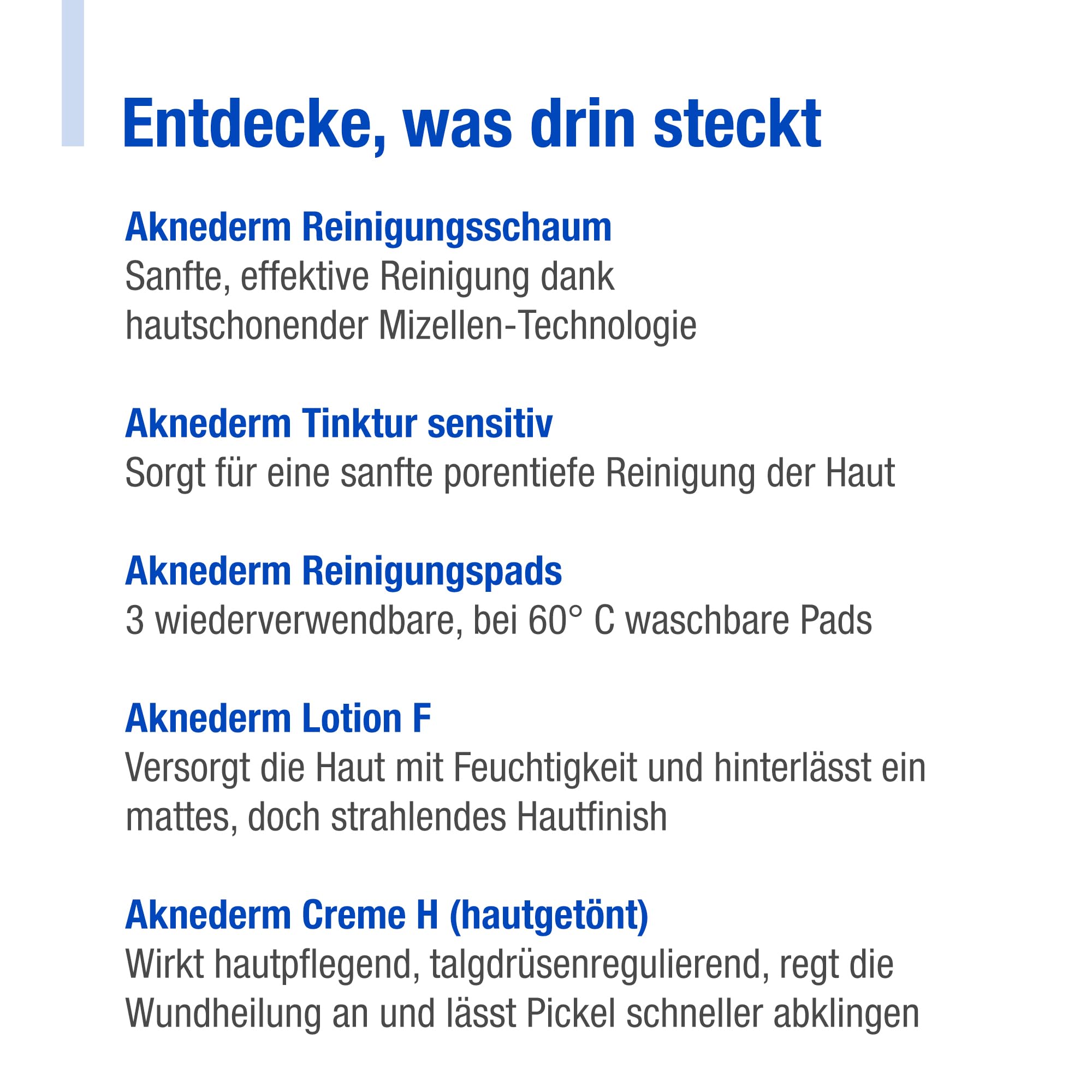aknederm Premium Reinigungsset für sensible Haut - Set mit Tinktur/Reinigungsschaum/Lotion/Creme H & Reinigungspads - natürliches Skincare Set kaschiert Pickel - ideal zur Akne Behandlung