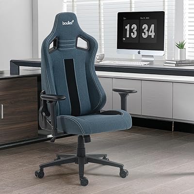 boulies ゲーミングチェア オフィスチェア デスクチェア 高級パソコンチェア ファブリック PCチェア 2年保証 事務椅子 165度 おしゃれ クッション …