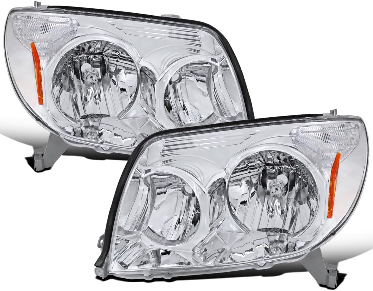 Ronnin - Fits 2003-2005 Toyota 4Runner Replacement Headlights Assembly Pair | Chrome
