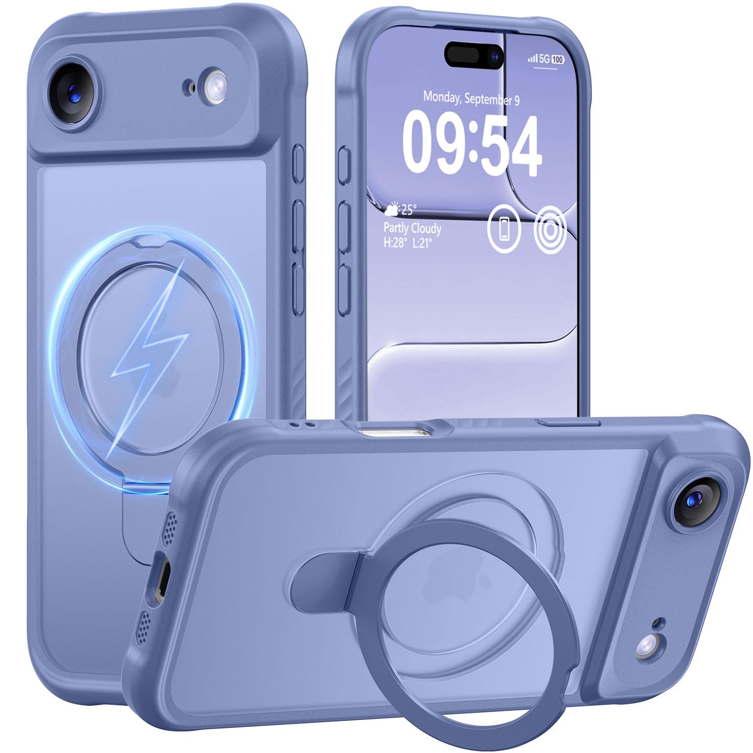 MOCCA Magnetic for iPhone 17 Air Case with Stand,Lavender Grey