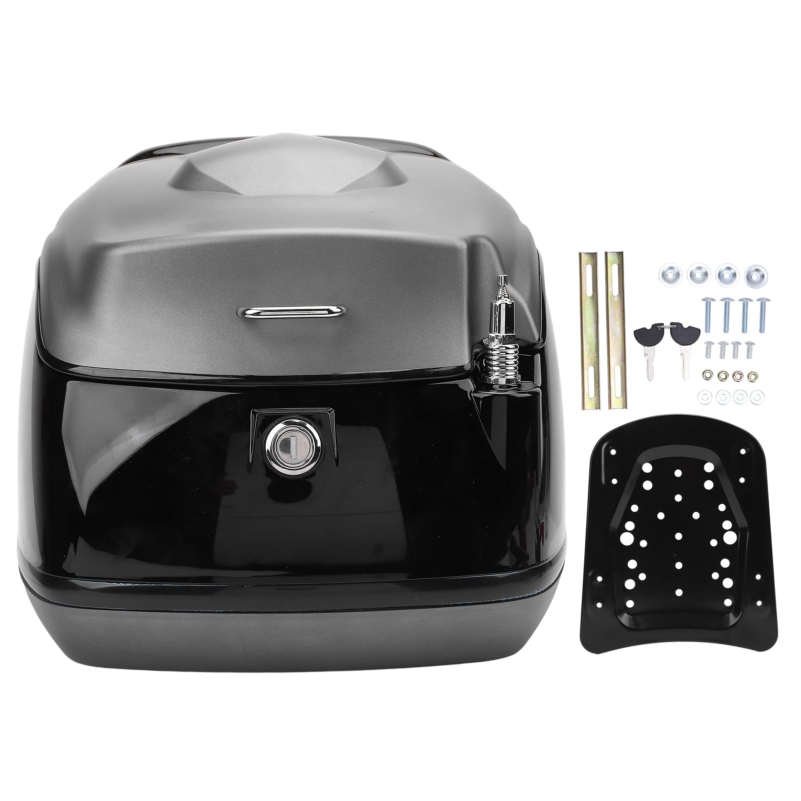 Motorcycle Top Case Retro Style Eau 38L Boîte de Coffre de Stockage de Grande capacité pour Les Scooters Motos électriques Bikes ABS Matériau (Ti Or)