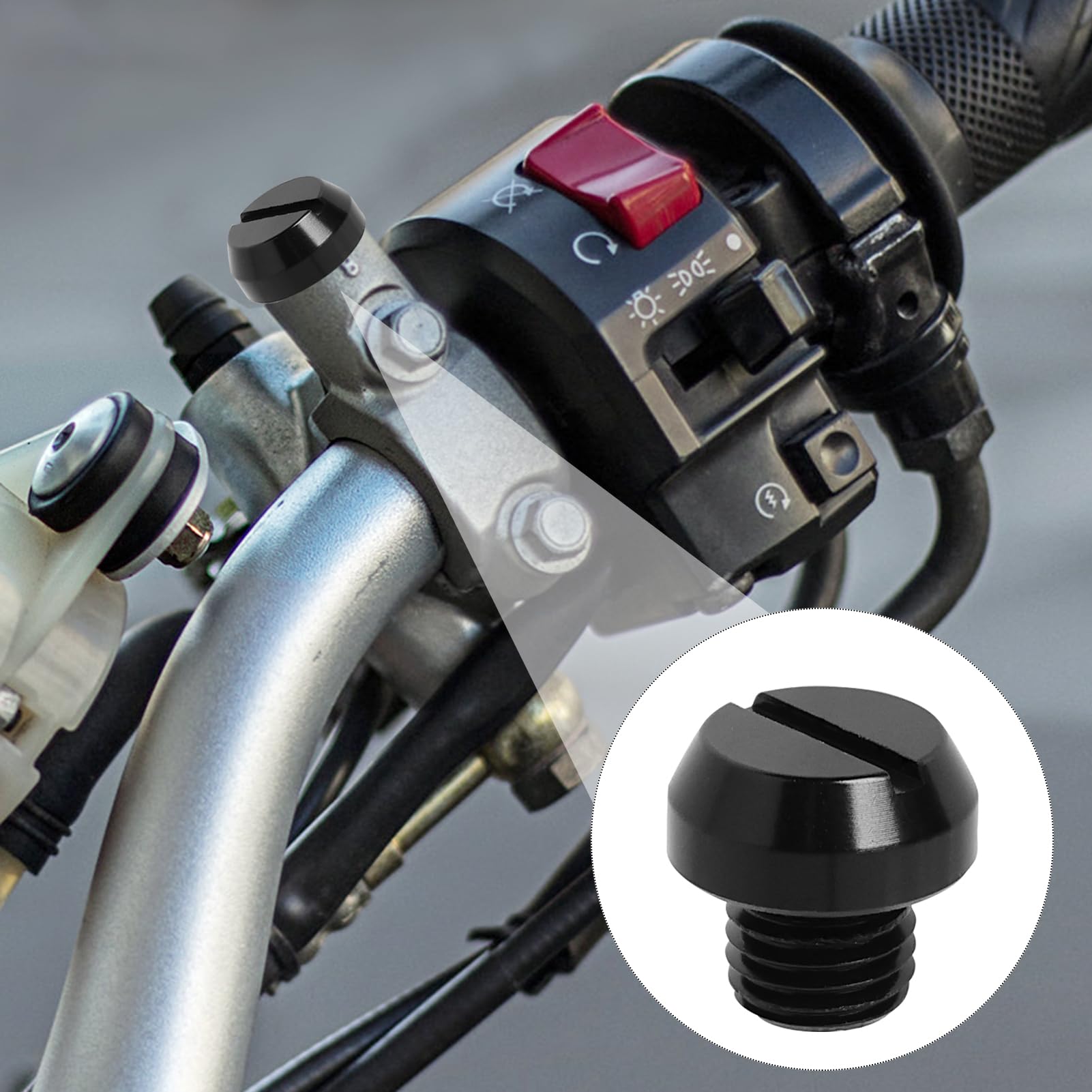 Evermotor Bouchons d'obturation de miroir de moto en aluminium CNC M8 M10 Moto M