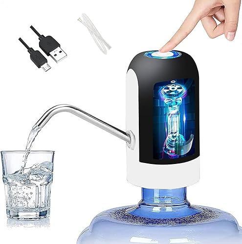 Founta - Bomba dispensadora de agua eléctrica portátil de 5 galones con bomba de carga USB para botella universal de 2 a 5 galones para uso