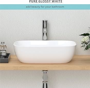 J-FAMILY 18.3'' x 13'' Bathroom Vessel Sink White Porcelain