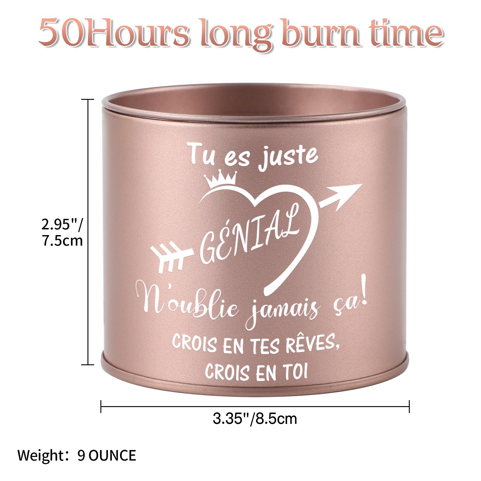 Bougie Parfumée Cadeau Pour Sœur Ou Meilleure Amie - Parfum Lavande, 9 Oz - Cire De Soja, Brûlée ~50h - Idée Anniversaire, Noël Bougie Cire Soja