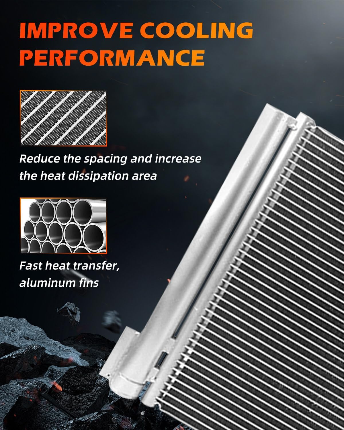 OCPTY A/C Condenser Fit for 2012-2014 for Ford Focus 2.0L, Air Condition Consent Condenser