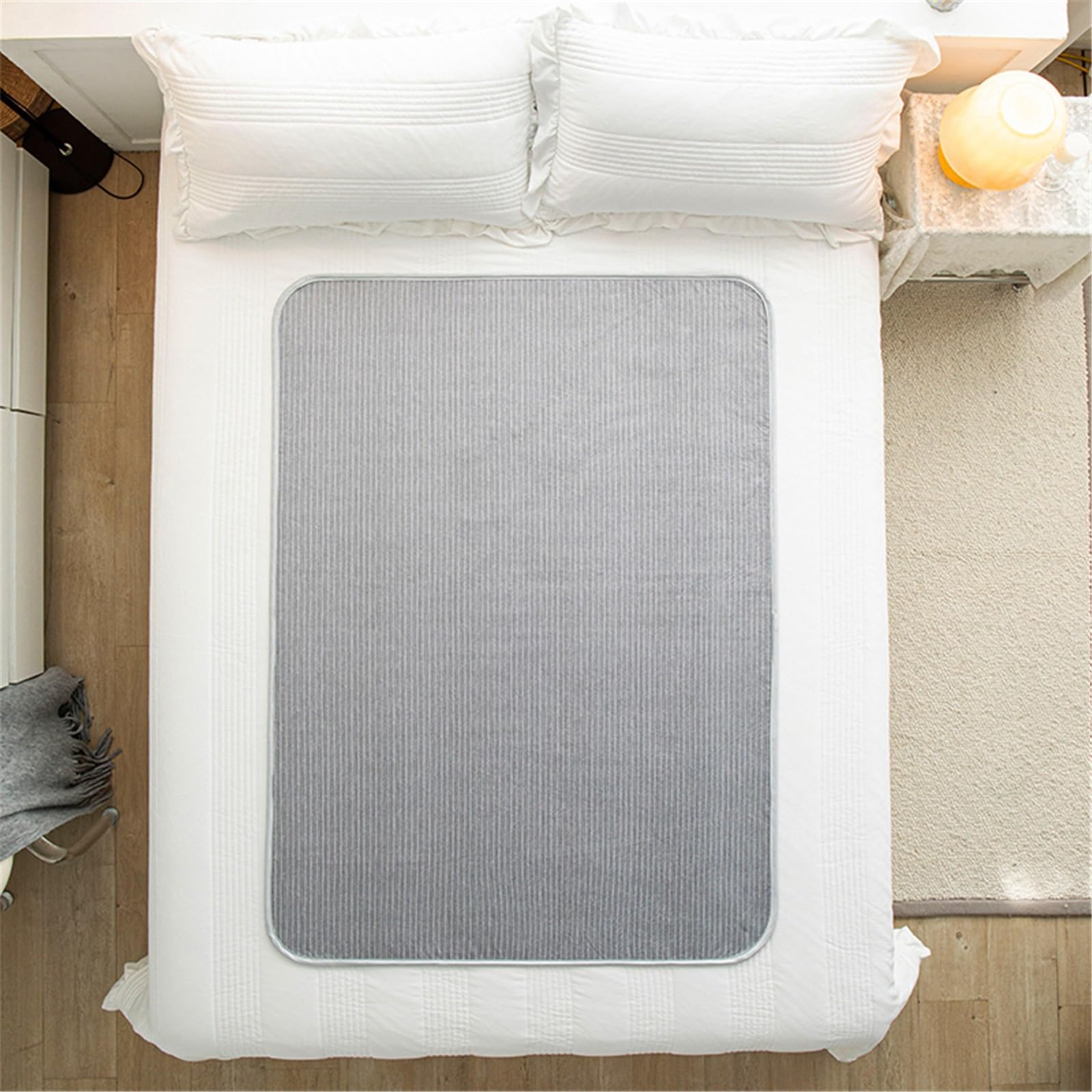 Empapadores Cama Adultos De La Incontinencia Protector Colchon para Ancianos para Niños Protector De Empapador Reutilizable A Prueba De Agua(Gray,180x200cm)
