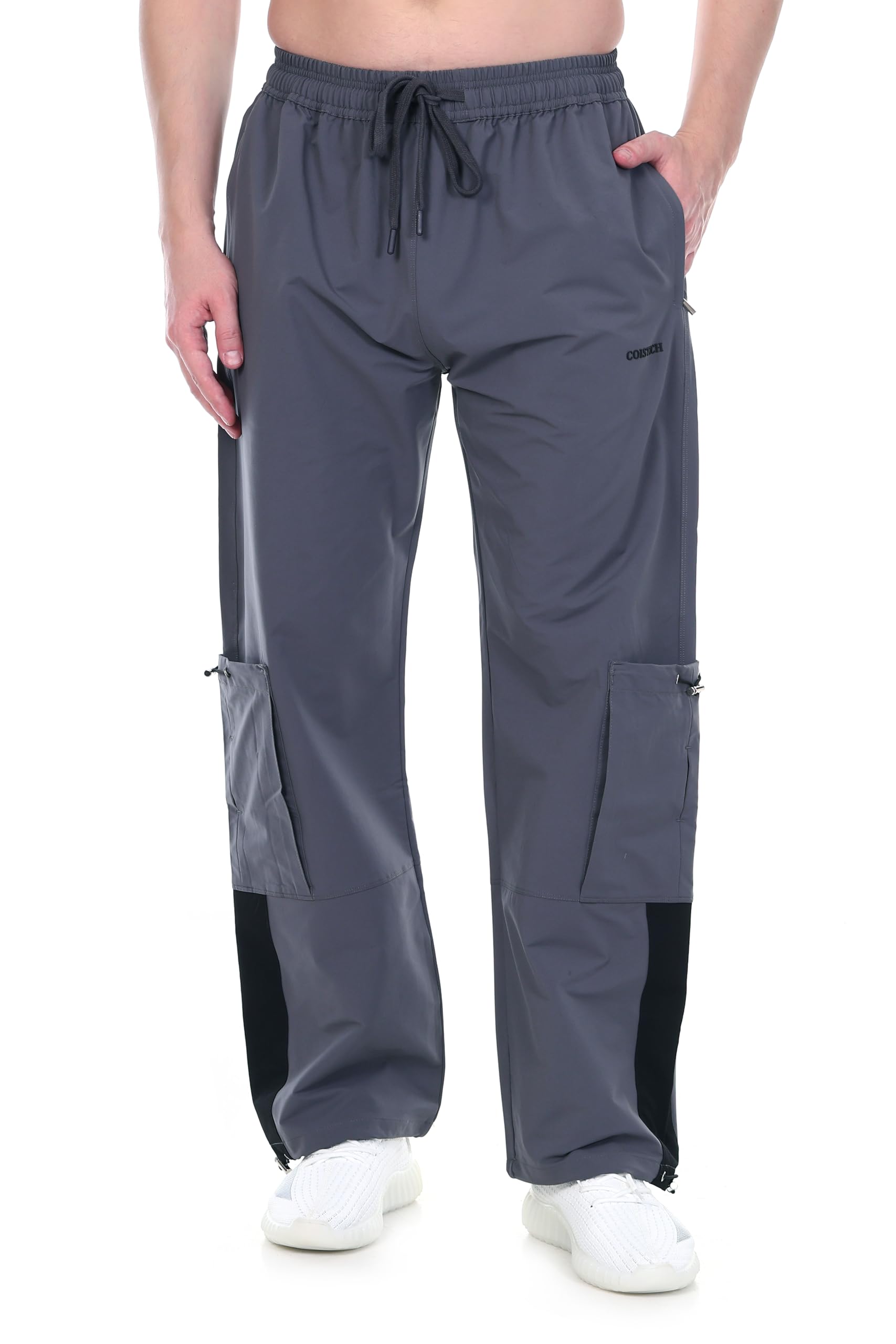 coistich Street Edition Charcoal Grey Cargo for Men's | Loose FIT | Adjustable Anklet | Multi-Pocket Utility | Streetwear Casual Bottoms-picture-10