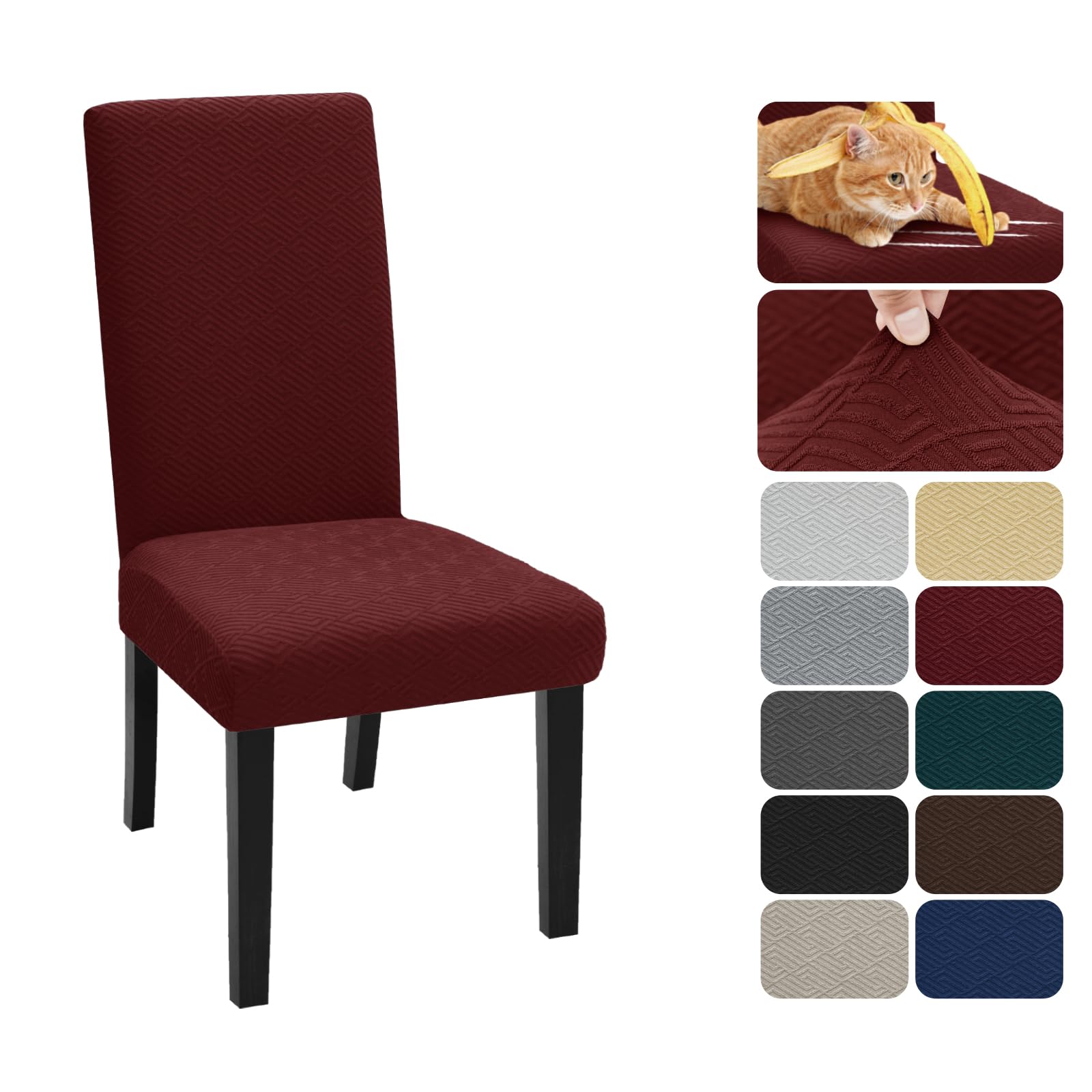 XINEAGE 2 Packs Newest Pattern Dining Chair Slipcover Parsons Chair Furniture Protector Stretch Chair Covers for Dining Room Restaurant