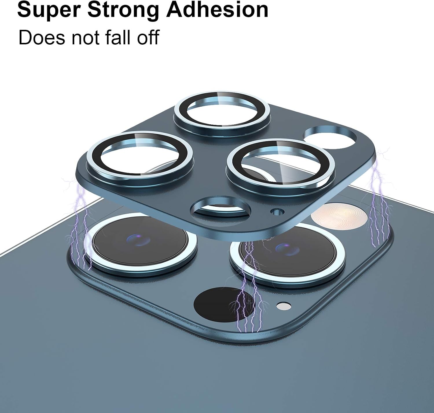 BMINEN For iPhone 12 Pro Max Camera Lens Protector Tempered Glass, Case Friendly HD Clear 9H Hardness Anti-Scratch Easy Installation Metal Camera Lens Screen Protector For iPhone 12 Pro Max 6.7“