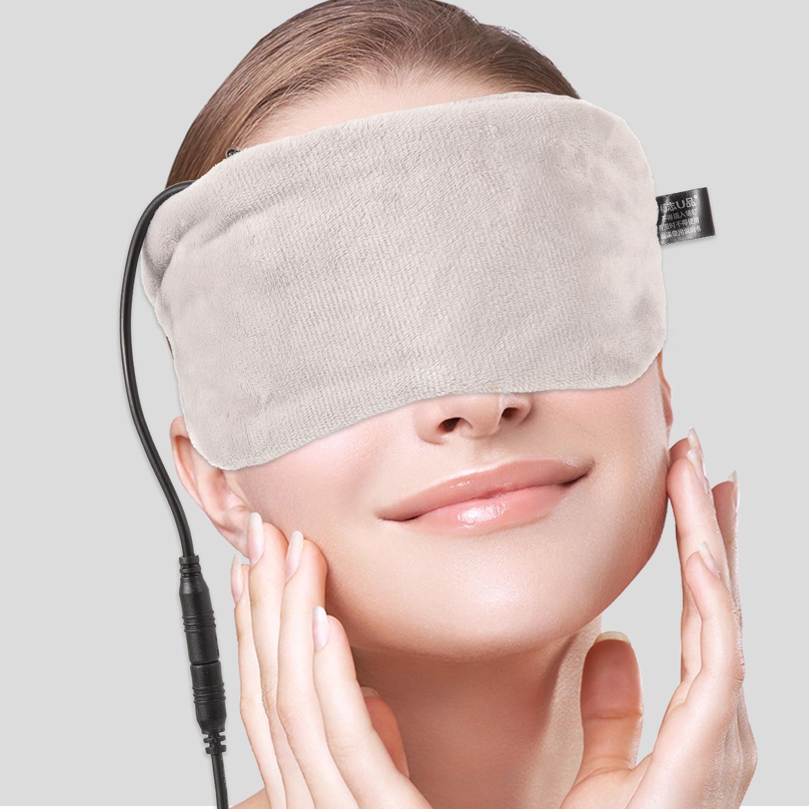 Elektronische Schlafmaske mit USB Ladung zur Temperaturregelung Baumwolle Material Lindert Augenmüdigkeit und Kopfschmerzen für Damen und Herren zum Schlafen