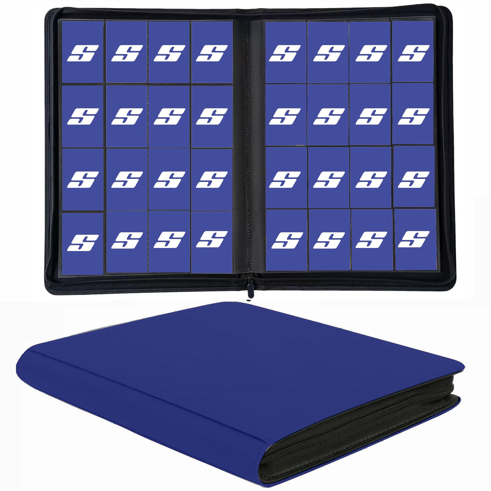 1000+ Pockets Trading Card Binder, 16 Pocket Ringless Side Loading Card Holder Album, Trading Card Album Fit for YuGiOh, MTG, TCG, Game Cards, Sports Cards, Business Cards (Dark Blue) : Toys