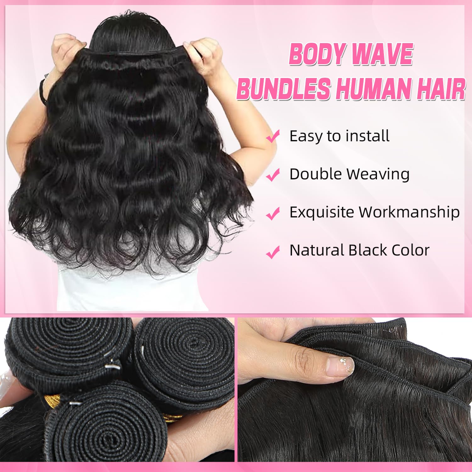 28 Inch Body Wave Human Hair Extensions Single Bundle 100g Brazilian Virgin 10A Grade Body Wave Virgin Human Hair Bundle Bleach & Dye  main image 3