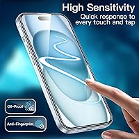 Vista 7 de JETech Screen Protector for iPhone 15 Plus 6.7-Inch, Tempered Glass Film with Easy Installation Tool, Case-Friendly, HD Clear, 3-Pack