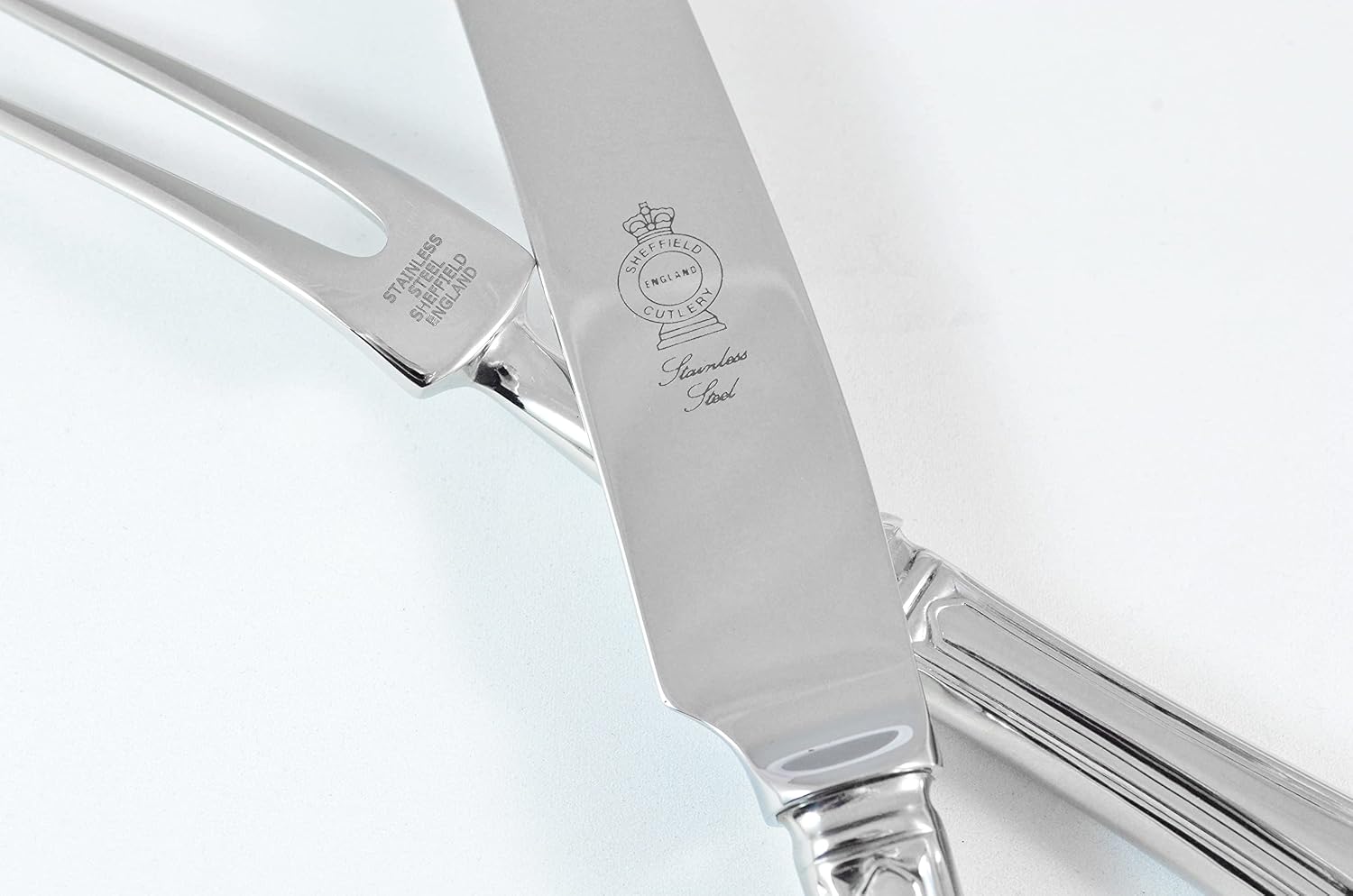 Jesmond Stainless Steel 2 Piece Carving Set Cased Made In Sheffield England
